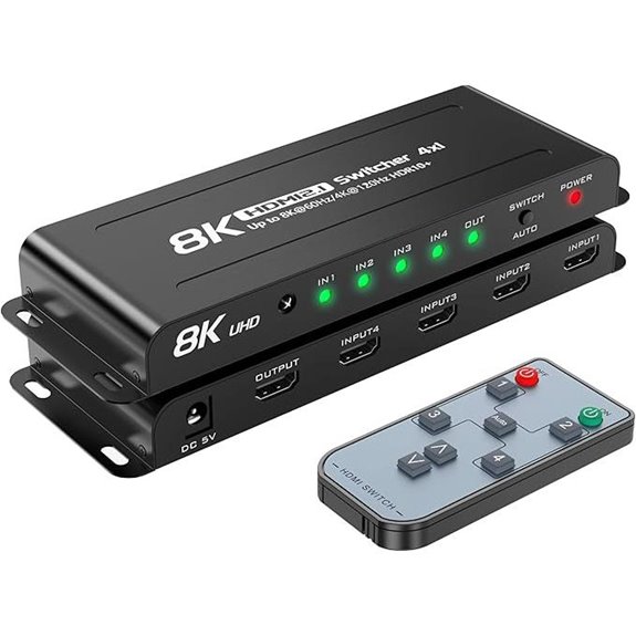 8K HDMI 2.1 Switch 4-in-1 with Remote