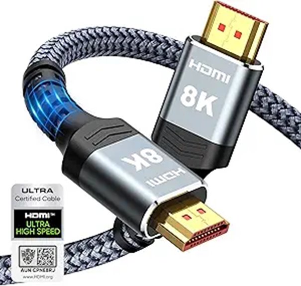 Highwings 8K/10K HDMI Cable 6.6FT High-Speed HDR