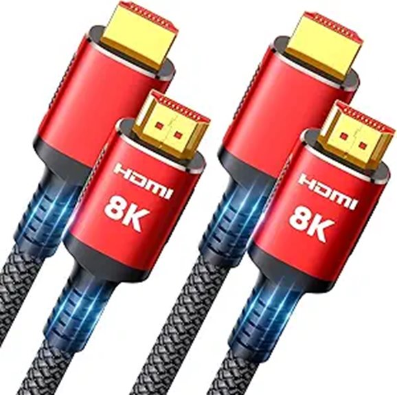 Snowkids 10K/8K HDMI 2.1 2-Pack 10FT Cables