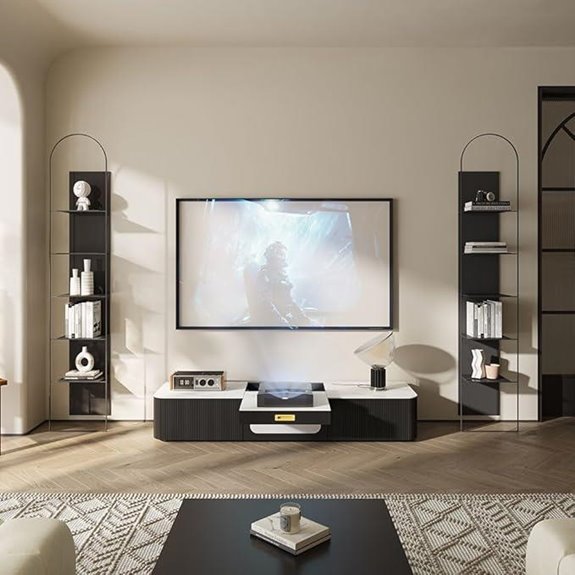 POVISON Modern TV Stand with Storage for Living Room