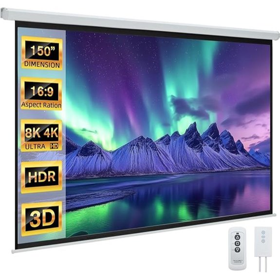 YODOLLA 150 Motorized Retractable Projector Screen