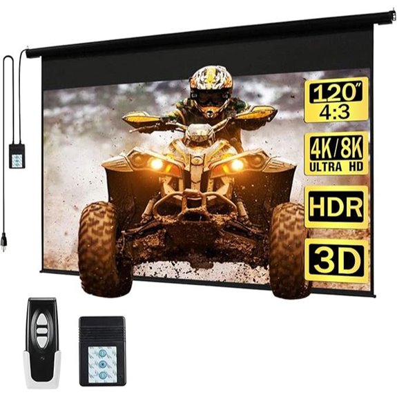 Kayle 120 Motorized Projector Screen with Remote