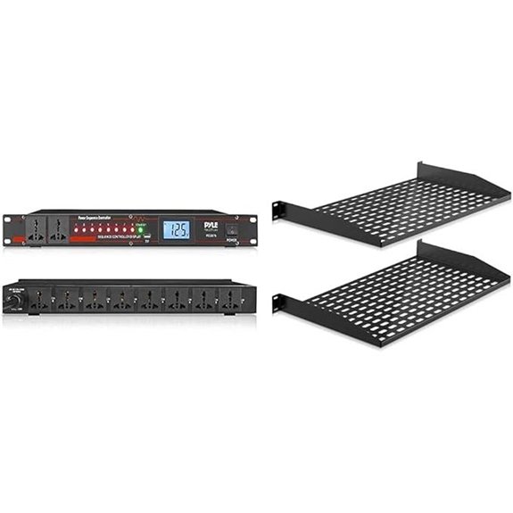 Pyle 10 Outlet Power Sequencer & Rack Shelves
