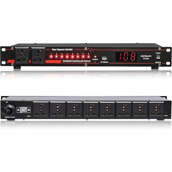 Rack Mount Power Regulator with 10 Sockets and Controls