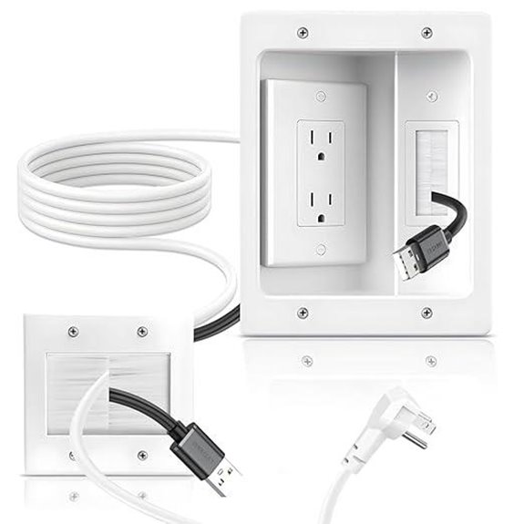 Wall Cable Management Kit with Recessed Outlet Box