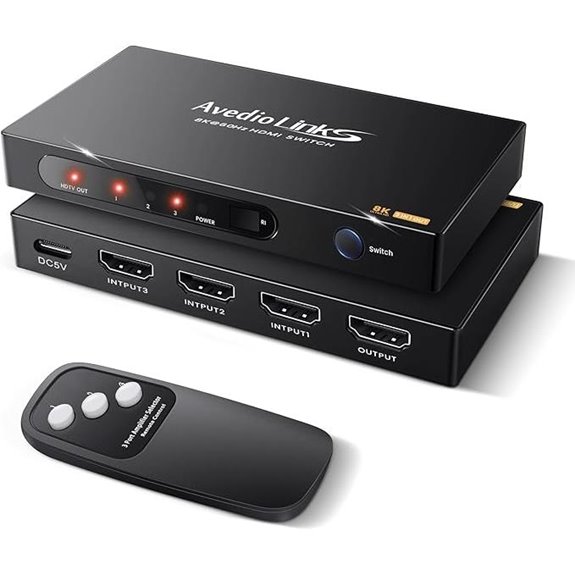 3x1 HDMI 2.1 Switch with Remote and 8K Support
