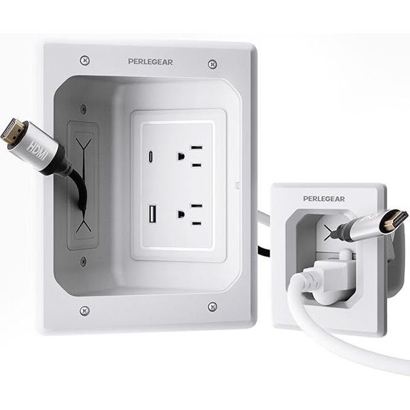 Perlegear Wall TV Cable Management Kit with Ports