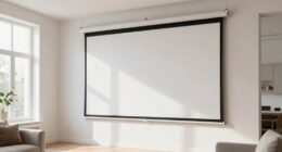 bright apartment projector screen