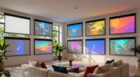 bright living room screens