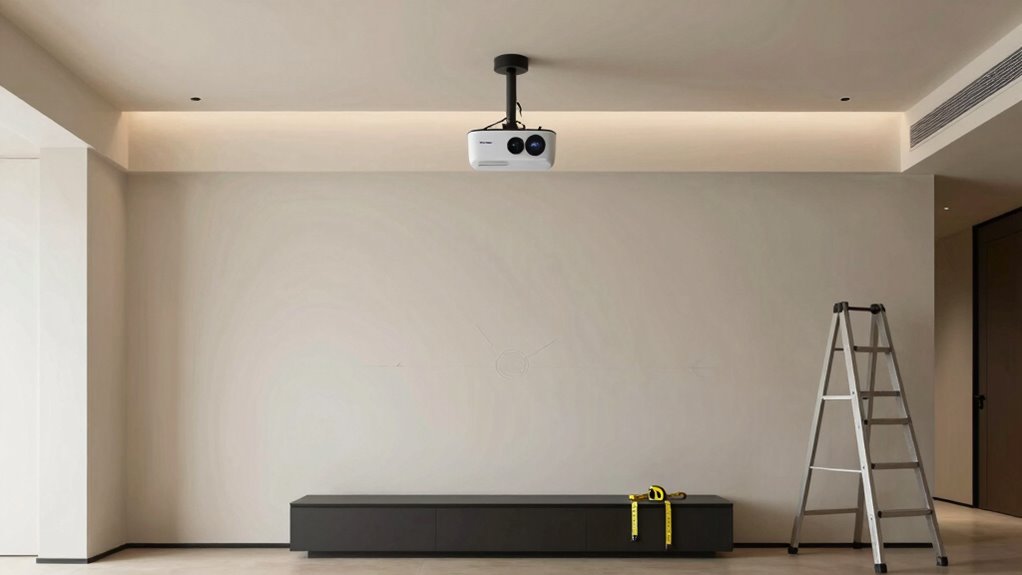 ceiling mount projector placement