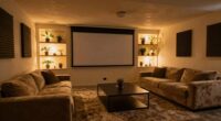 cozy functional basement theater