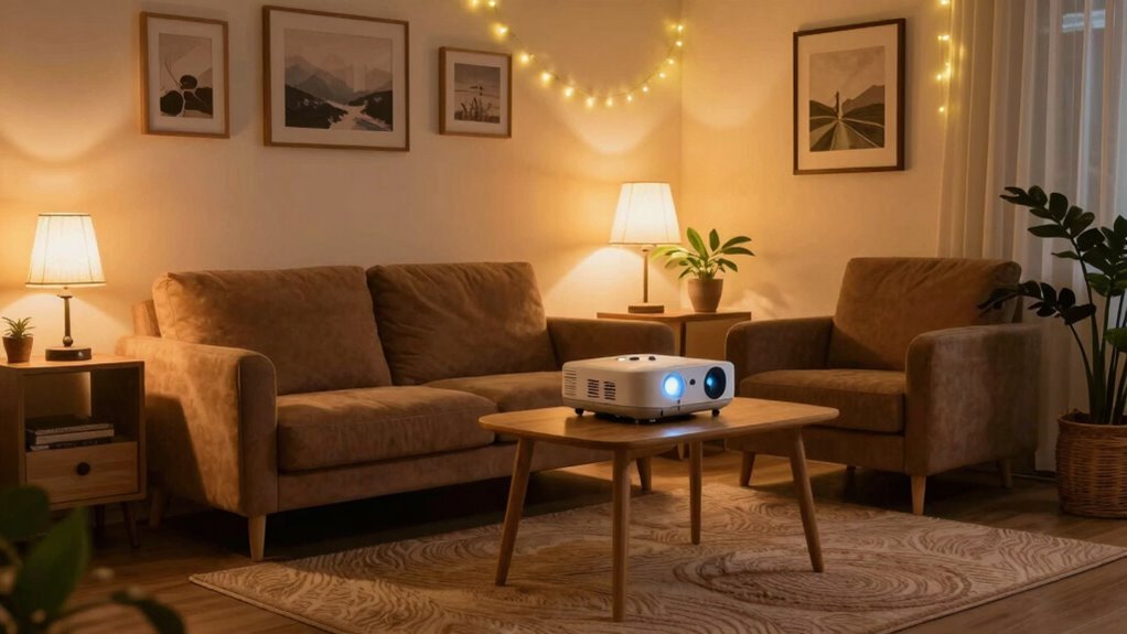 inviting comfortable projector space