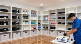 maintain a tidy projector area