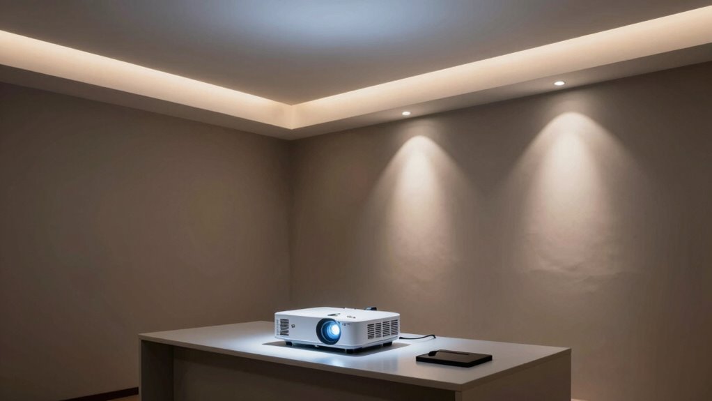 optimized lighting for projector space