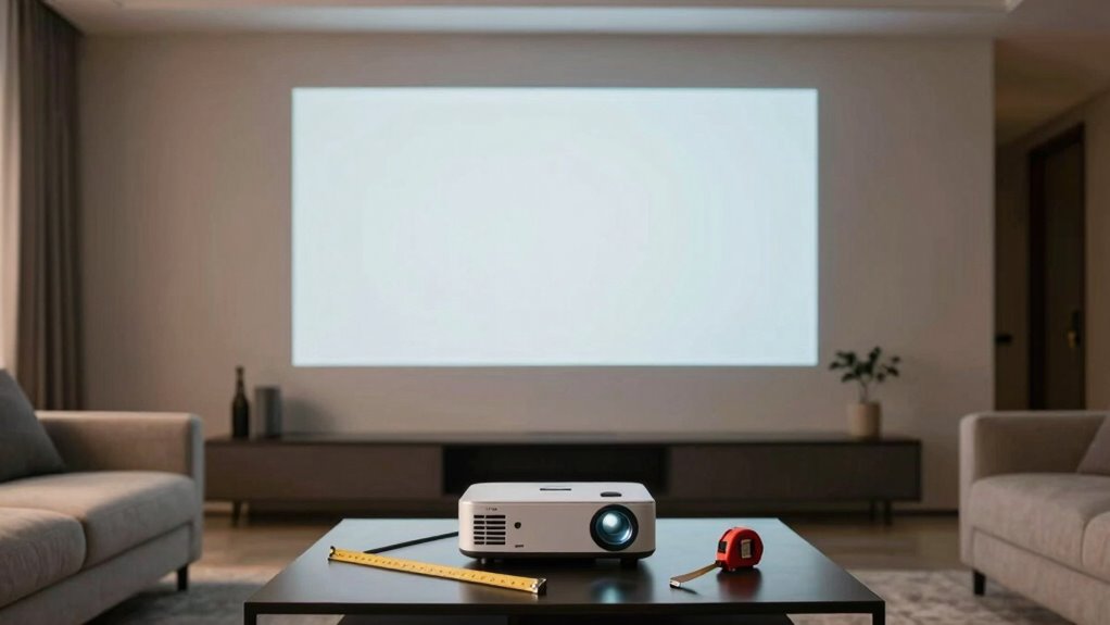 projector size and lighting