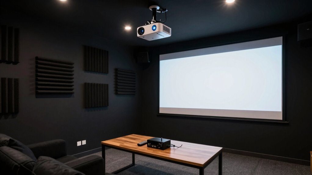 soundproofed dimmed ventilated theater