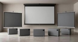 top gray projector screens