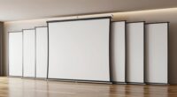 top white projector screens