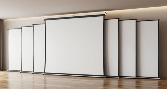 top white projector screens