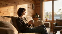 She Kept the Original Wood Paneling, and the Living Room Feels Cozy