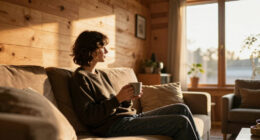 She Kept the Original Wood Paneling, and the Living Room Feels Cozy