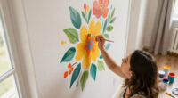 Her Sister Painted Flowers On Her Hallway Walls — Now It’s A Colorful Escape
