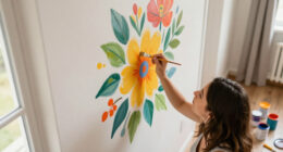 Her Sister Painted Flowers On Her Hallway Walls — Now It’s A Colorful Escape